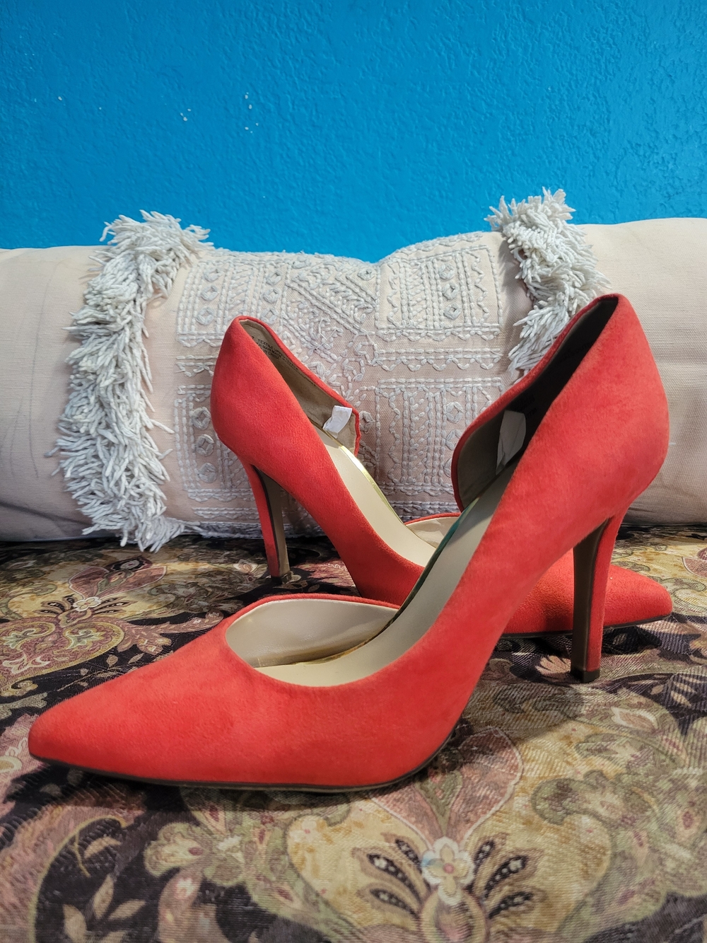 Merona Coral Red Pointed-Toe Stiletto Pumps